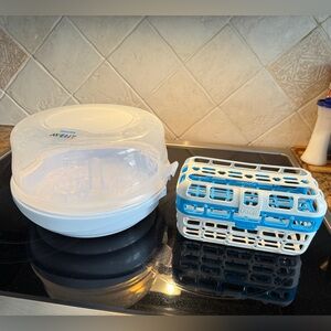 Philips Avent Microwave Bottle Sterilizer and Munchkin dishwasher rack bundle
